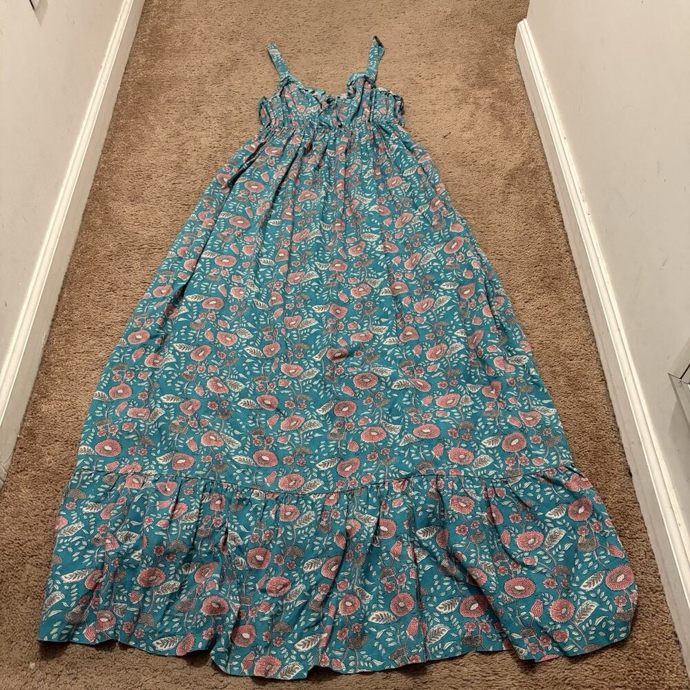 Natural Life Floral Maxi Dress Size Large Turquoise Size Medium